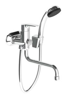 Schulte Wannen-Einhebelmischer alpha_350 A 250mm, m B-S, Ausl. schwenkb., verchr.