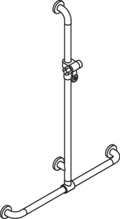 Duschhandlauf 801 mit Brausehalterstange, mit Alukern