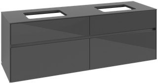 V&B Waschtischunterschrank Collaro 160x54,8x50cm, f 2 WT, glossy grey