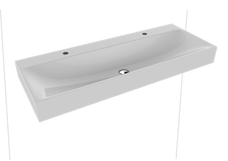 Kaldewei Wand-Waschtisch SILENIO 3046 120x40cm, 3 Hahnl., alp-we, P-E, manhatt
