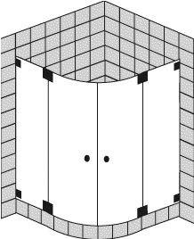 FORMAT Design 3.0 VK-D. 2 PT, HSP RL b 100x200cm, chr, Kr.-Glas he, Radi. 55