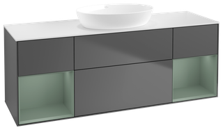 V&B Waschtisch-Unterschrank Finion 160cm, Pl w m, Rg Oli. m Lac, Anthrac. m