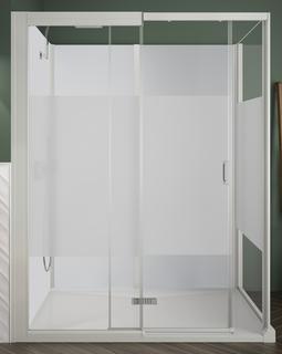 Kinedo Kinemagic Design F 100x70 Ecke Hoch Schiebetür Thermostat Mattglas