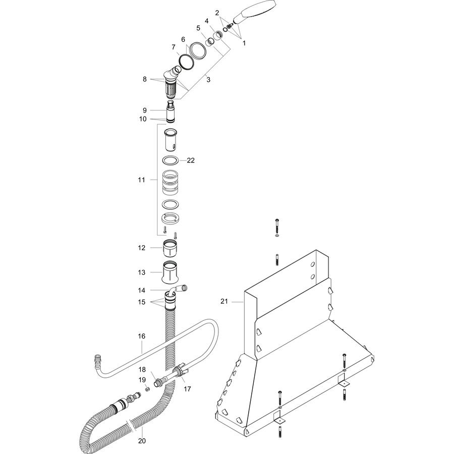 Artikelbild 5 des Artikels „hansgrohe Grundkörper Axor Bouroullec Wannenrand-Set, mit Handbrause, chrom chrom“