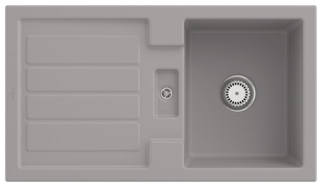 Artikelbild 1 des Artikels „V&B Spüle Flavia 50 m Abl.garn, rd m Hand., fossil C-plus mit Ablaufgarnitur, rund mit Handbetätigung | fossil CeramicPlus“