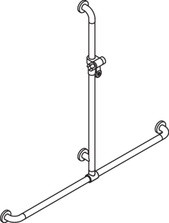Duschhandlauf 801 mit Brausehalterstange, antimikrobiell, signalweiß