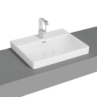 VitrA Aufsatzwaschtisch New Metropole we. hgl, 60x47x17cm, 1 Hahnloch mittig