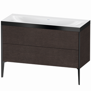 DU WTU XViu/Viu, 2 Ausz 610x1200x480mm o.HL, schw. m/eiche dkl geb.Ra.B2 ES Ah.