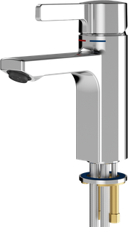 Aquarotter Einhebel-Standarmatur F5L-Mix Ausl. 125mm, Messing poliert verchromt