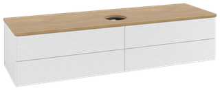 V&B WT-Unterschrank m F-Struktur Antao 160x50cm, WBP-farbe hon. Oa, glo wh. Lac