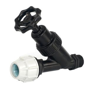 Plasson Schrägsitzventil Serie 18 R 1 1/4x40mm, Wasser 10 bar, PP
