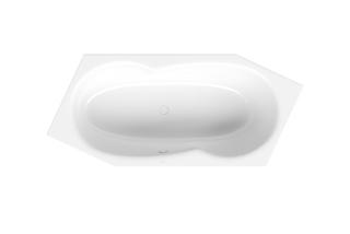 6-Eck-Badewanne BetteMetric 6841 Gl, beige, 206x90x45cm, FE li, ÜL vorne