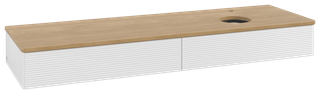 V&B WT-Unterschrank m F-Struktur Antao 160x50cm, HL, WBP hon. Oa, glo wh. Lac