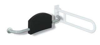 HEWI Rückenstütze 801 Griff links, Rosette rechts, tiefschwarz