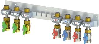 Uponor Kugelhahnschiene Combi Port E-Pro DN 20, m Auß.- u IG-Anschluss, m 7 KH