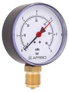 Afriso Hydrometer HY 80 radial 0/6 bar, G 1/2 B, Gehäuse-d= 80mm