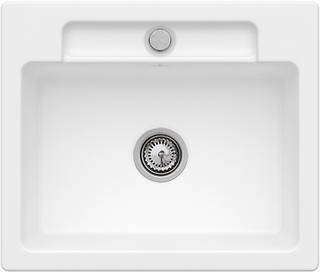 V&B bündige Spüle Siluet 60 S Flat m Abl.garn, Exzenter, stone white