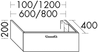 Burgbad Waschtischunterschrank sys30 60x20x40cm, Echo, 1 Schublade