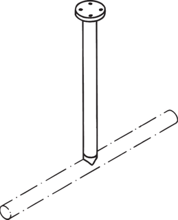 HEWI Deckenstütze, d:33mm, var. Länge, an gerader Stange lichtgrau