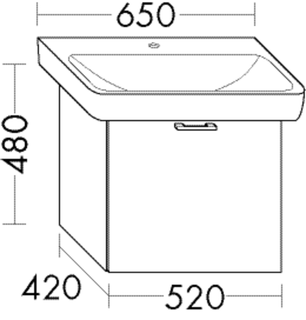 Burgbad Waschtischunterschrank sys30 1 Auszug, 52x48x42cm, Echo