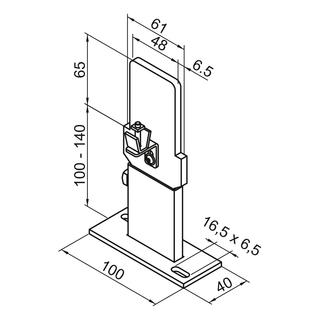 Zehnder Fußkonsole FMORV 14-R2 z Bo-mont, m va Bo.abs. 100 - 140mm, SF