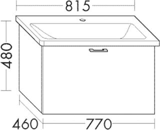 Burgbad Waschtischunterschrank Diago 77x48x46cm, Weiß Matt, 1 Auszug