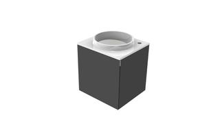 EMCO Mineralguss-Gäste-WT-Set evo 450mm, Türgr. re, Armaturenbohr. re, sw