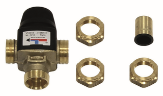 Vaillant Warmwasser-Thermostatmischer mit Klemmringverschraubung 22mm, 3/4"