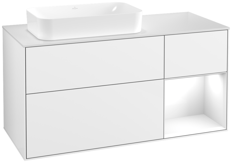 Artikelbild 1 des Artikels „V&B Waschtisch-Unterschrank Finion 120x60 cm, Rg r glo wh. Lac, glo wh. Lac Regal rechts Glossy white lacquer | glossy white lacquer“