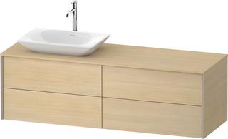 DU Konsolen-WTU wh. XViu 1600x509x550mm 4SK, TA links, med. Eiche, ES Nussb li