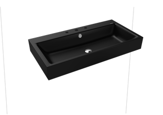 Kaldewei Wand-Waschtisch PURO 3165 90x46cm, 3 Hahnl., P-E, schwarz matt 100