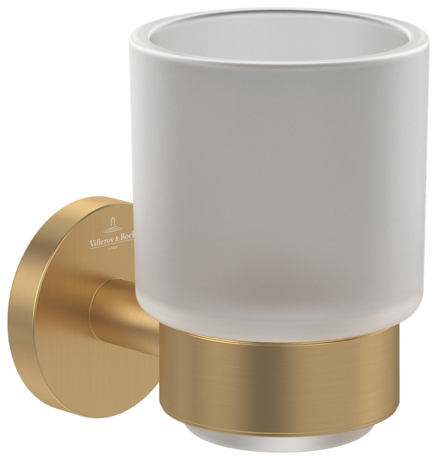 Artikelbild 1 des Artikels „V&B Glashalter Elements Tender 74x96x100mm, Gl. satiniert, brushed gold brushed gold“