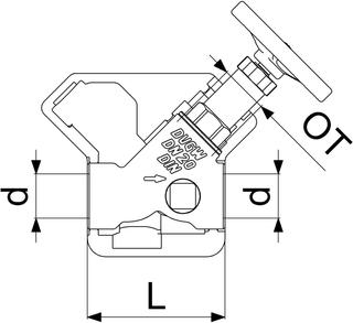 FORMAT Tec Rotguss-Freistromventil 3/4", m Dämmsch., nichtst., m 2 Stopfen