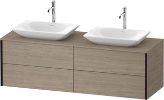 DU Konsolen-WTU wh. XViu 1600x509x550mm 4SK, TA beids., Ei. ter., ES Nussb bs.