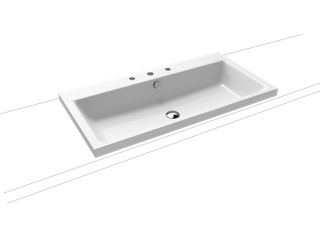 Kaldewei Aufsatz-Waschtisch PURO 3155 3 Hahnl., we., P-E, weiß, 90x46cm