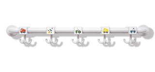 HEWI Garderobenstange gerade, d= 33mm, 3-fach Haken, aquablau