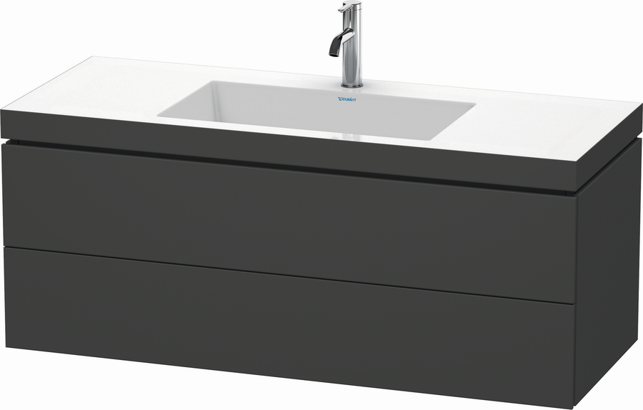 Artikelbild 4 des Artikels „Duravit WT-Unterschrank c-bonded L-Cube 120x48cm, o HL, we. hgl, 2 Schub., wandh 120 x 48 cm, ohne Hahnloch | weiß Hochglanz“