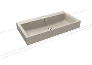 Kaldewei Aufsatz-Waschtisch PURO 3158 90x46cm, 1 Hahnl., ch, P-E, warm grey10