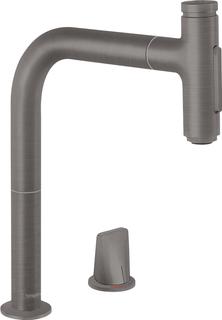 hansgrohe 2-LSpEHM 200 Metris Sel. M71 m Ausziehbr., 2jet, sBox, brushed black