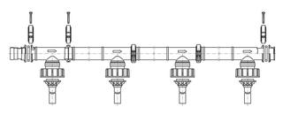 Dehoust Füllleitung 4-er Batterie, Trio 1100-2000
