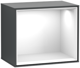 V&B Regalmodul Wandbeleuchtung Finion 41,8x35,6x27cm, Rg glo wh., md bl. m Lac
