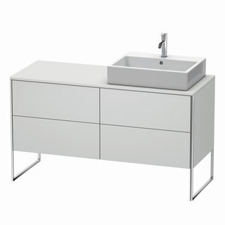 DU WTU XSquare 778x1400x548,bodenstehend Weiß sdm.,TA r.,4 Schubk. ES Ahorn li.