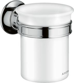 hansgrohe Zahnbecher Axor Montreux Glas, Halter Metall, Wandmontage, chrom