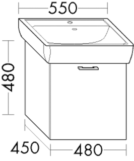 Burgbad Waschtischunterschrank sys30 48x48x45cm, Sana, 1 Auszug