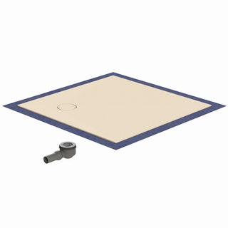 Schedel Duschelem. MULTISTAR PLAN + ro 120x120x5cm, crem, quadr., Abl hi. links