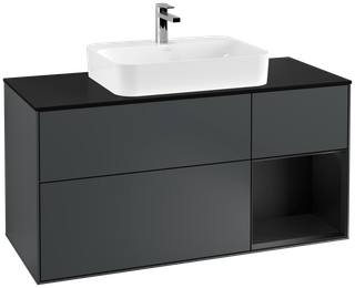 V&B Waschtisch-Unterschrank Finion 120cm, Pl b m, Rg r b m La, md bl. m Lac
