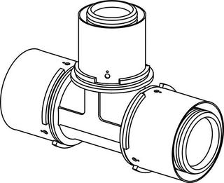 Uponor Press-T-Stück S-Press PLUS 50x40x50mm, reduziert, PPSU