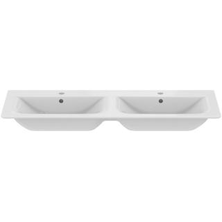 Ideal-Standard Möbel-Doppel-Waschtisch Connect Air 124 x 46 x 16,5 cm, mit je 1 Hahnloch und Überlauf