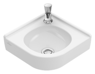 V&B Eck-Handwaschbecken O.Novo Compact 40x32x14,5cm, m Hahnl., o. ÜL, we. C+