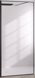 Kinedo Walk In Solo Design Plus 120 LI Profil Schwarz Glas Flutes 6mm H200cm